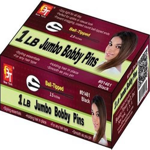 1 Lb Jumbo Bobby Pins Box 2.5" Black