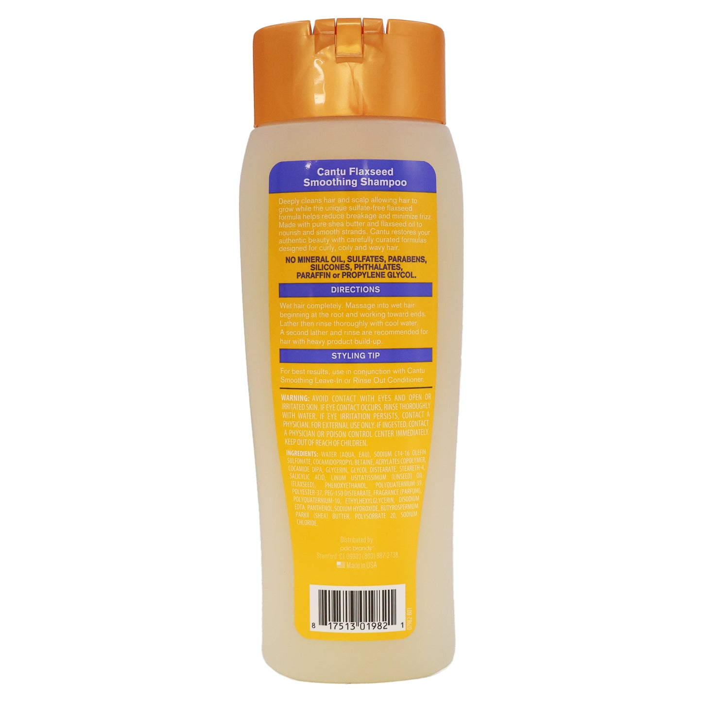 Cantu Flaxseed Smoothing Shampoo With Flaxseed Oil and Shea Butter, 13.5 Oz