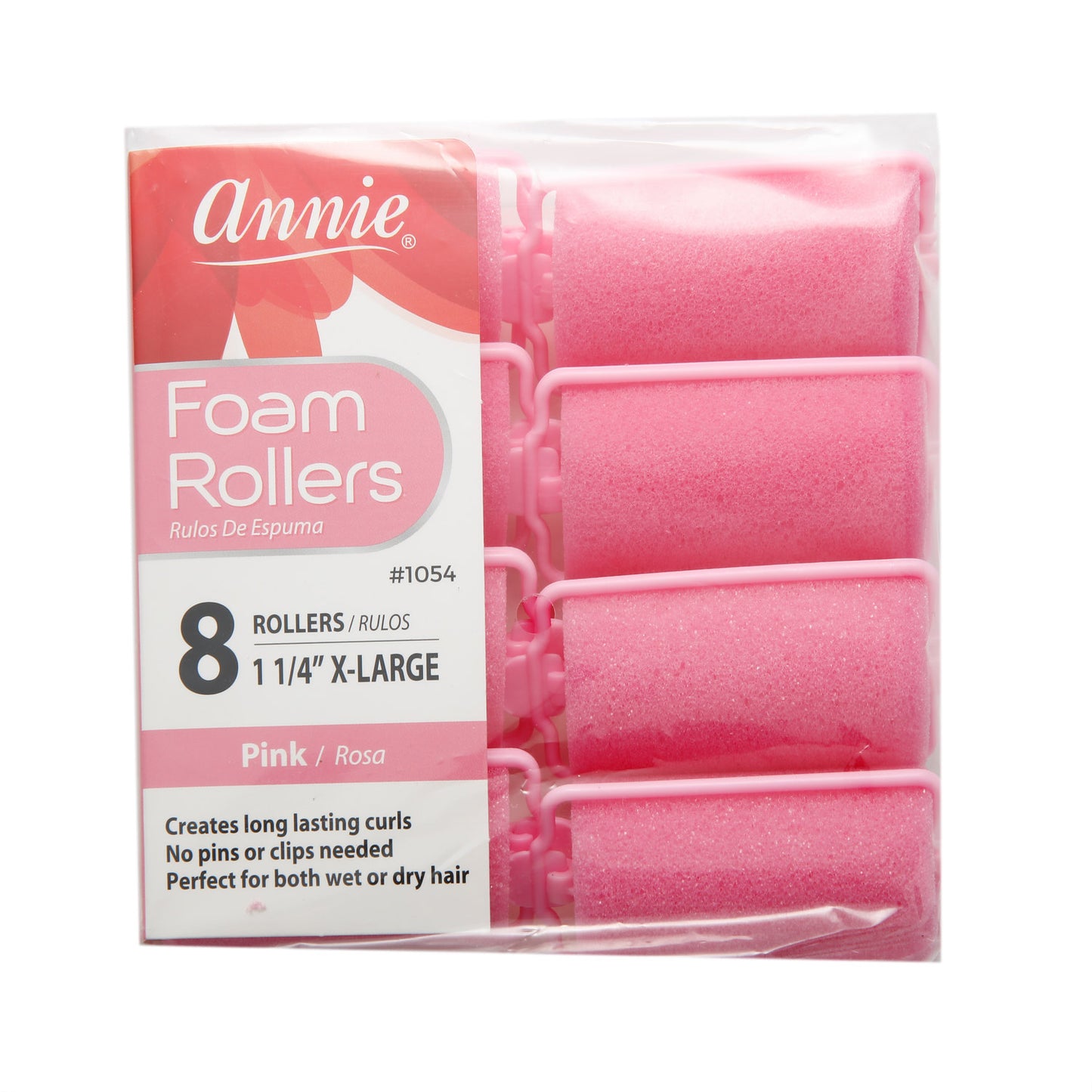 1 1/4" Annie Foam Rollers, Pink, 8/PK