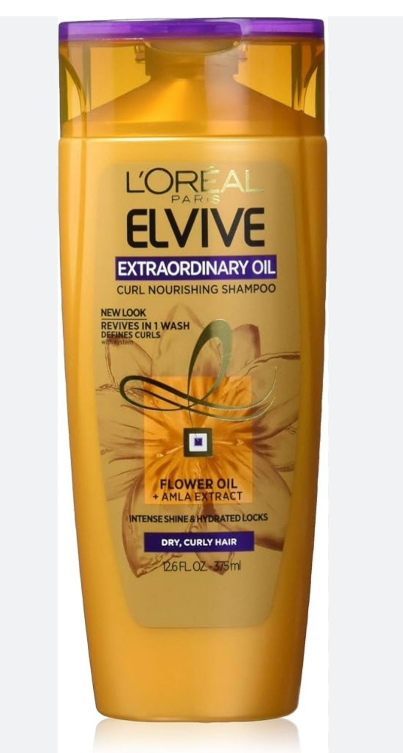 L'Oreal Elvive shampoo bottle on a white background