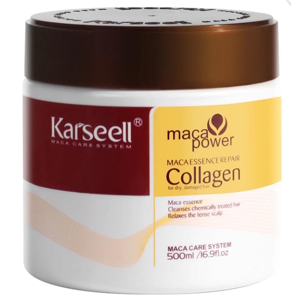 Karseell maca care system jar with maca power label on a white background