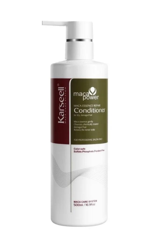 Karseell maca power conditioner bottle on a white background