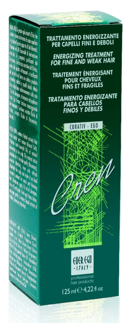 Energetizing treatment box for thin and weak hair on a white background