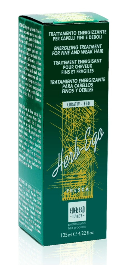 Herbe Ego hair care product packaging on a white background