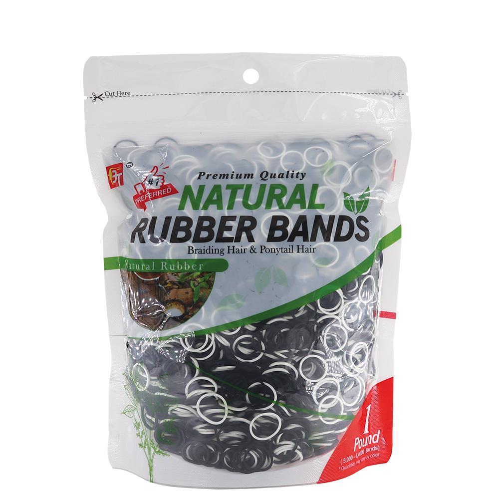 1 Pound Natural Rubber Bands Black & White