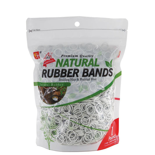 1 Pound Natural Rubber Bands White