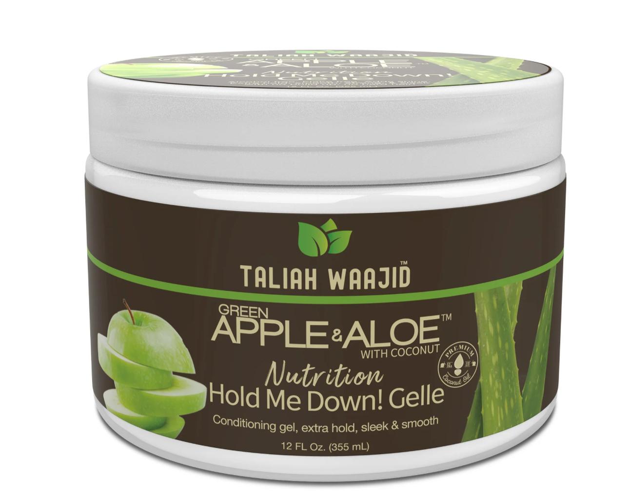 Taliah Waajid Green Apple & Aloe gel container on a white background