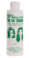 Mallard Pine Tar Shampoo bottle with two women's faces on a white background