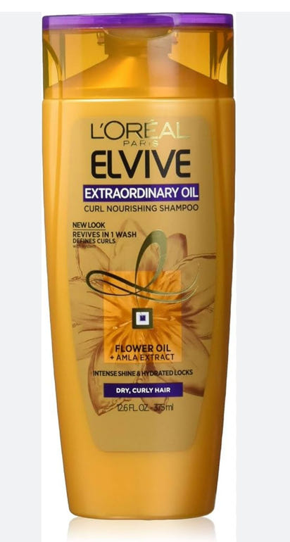 L'Oreal Elvive shampoo bottle on a white background