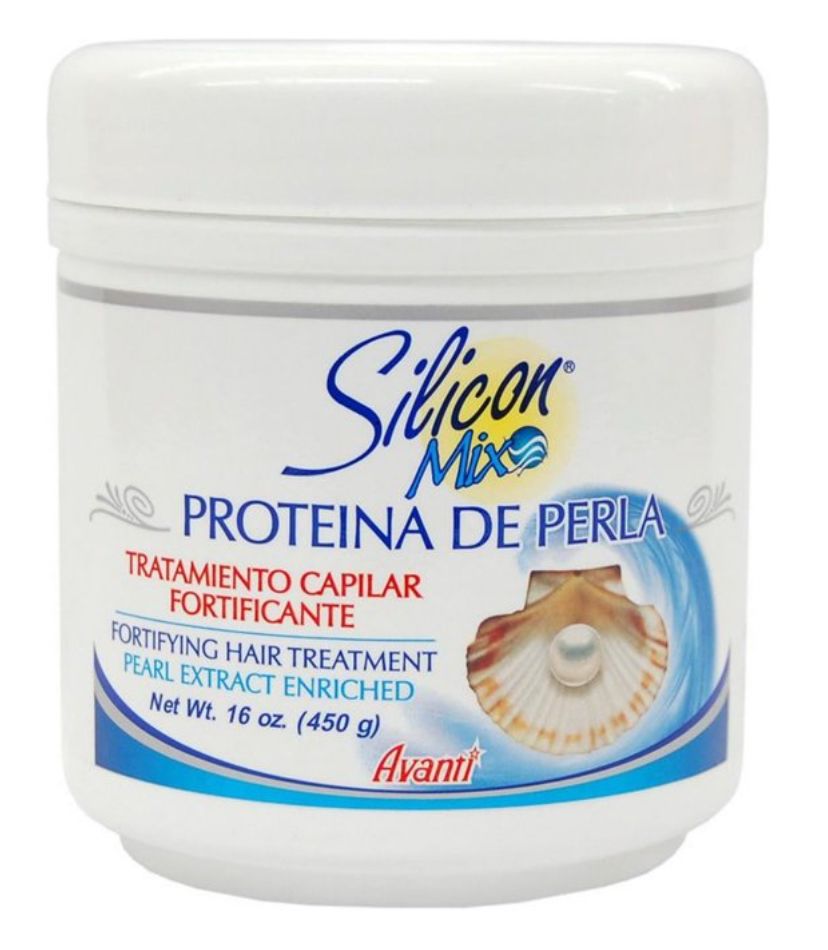 Silicon Mix Proteina de Perla hair treatment jar on a white background