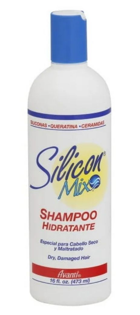 Silicon Mix shampoo bottle on a white background