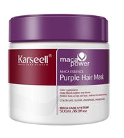 Karseell Maca Power Purple Hair Mask jar with purple lid on a white background