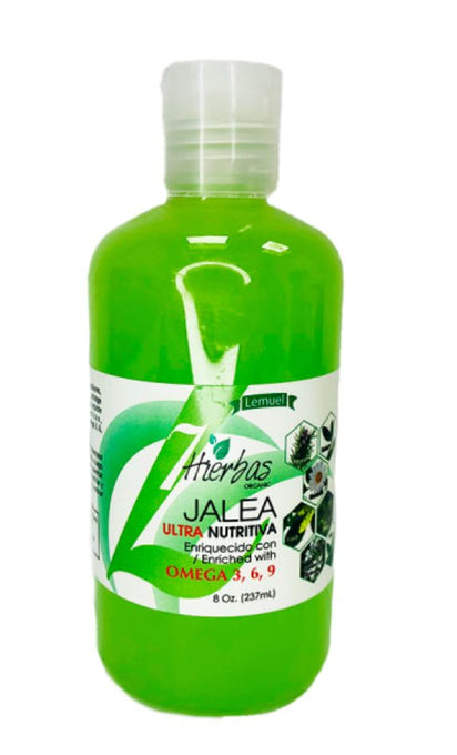 Green bottle of Jalea Reponen on a white background