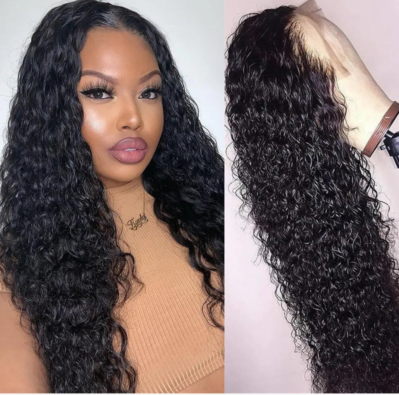 10a 180% 13+4 lace frontal wig water wave wave 1b