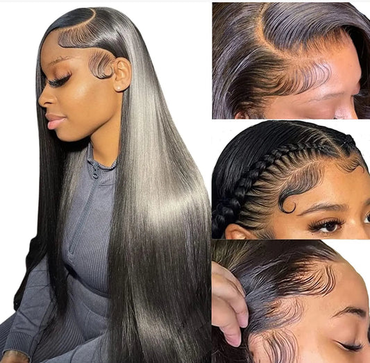 10A 180% 13+4 lace frontal wigs straight #ib