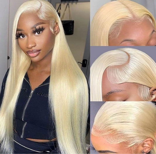 24inch 13x4 lace frontal 180% density wig 613 blonde straight /body wave/deep wave