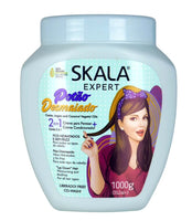 Skala Expert hair product jar with a woman's face on the label