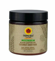 Jar of Tropic Isle Living Jamaican Black Castor Oil Coconut Hair Food on a white background