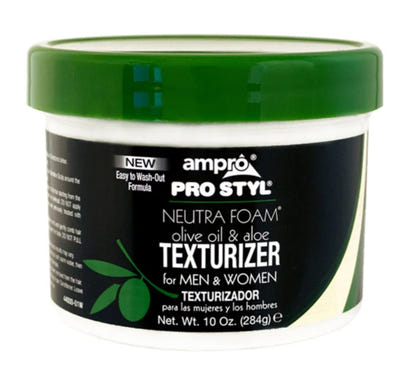 Ampro Pro Styl Neutra Foam Olive Oil & Aloe Texturizer jar on a white background