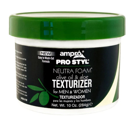 Ampro Pro Styl Neutra Foam Olive Oil & Aloe Texturizer jar on a white background