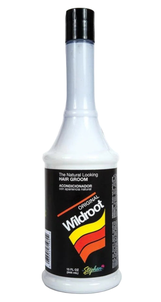 Bottle of Wildroot hair product on a white background