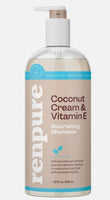 Kenpure Coconut Cream & Vitamin E shampoo bottle on a white background