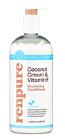 Bottle of renpure Coconut Cream & Vitamin E Nourishing Conditioner on a white background