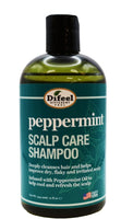 Difeel peppermint scalp care shampoo bottle on a white background