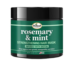 Difeel rosemary & mint strengthening hair mask jar on a white background