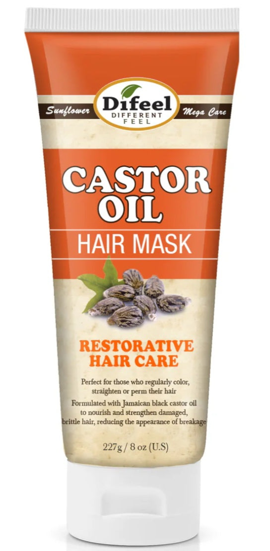Difeel Castor Oil Hair Mask tube on a white background